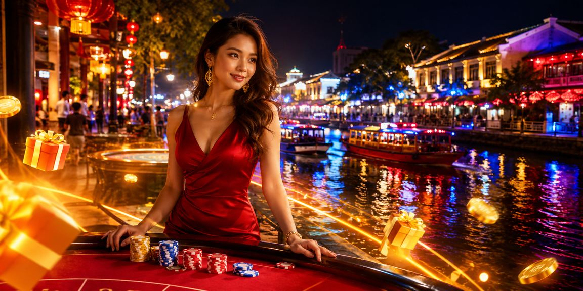 Suasana permainan meja kasino termasuk baccarat dan roulette di Melaka bersama batik88